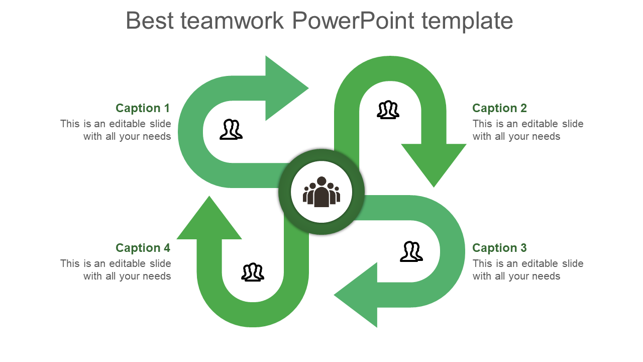 teamwork powerpoint template-green